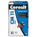 Adeziv gresie si faianta Ceresit CM 11 Plus, gri, pentru interior / exterior, 25 kg