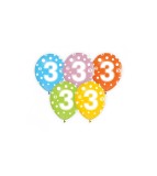 Set 5 baloane cu cifre, 30 cm-Tip Cifra 3, Godan