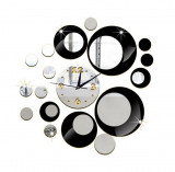 Ceas decorativ de perete, Cercuri, Oglinda acrilica, 50 cm, LK-30