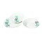 Set farfurii Fiore Vanora, 19-23 cm, portelan, 18 piese, Alb/Verde