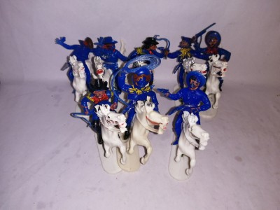 bnk jc Jean Hoeffler - Lot complet 8 cowboy calare - albastri foto