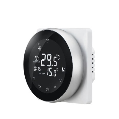 Termostat Wireless pentru incalzirea electrica in pardoseala Beok TGR87WiFi-EP, Functie Anti-inghet, Setare interval de functionare, Control de pe tel foto
