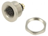 Conector M9 Mamă Aurit 125V IP67 8 PIN Drept
