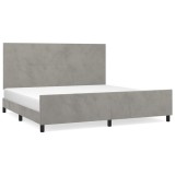 Cumpara ieftin Cadru de pat fara saltea, gri deschis, 200x200 cm, catifea