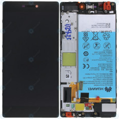 Huawei P8 (GRA-L09) Capac frontal modul display + LCD + digitizer + baterie gri 02350GSR 02350GRW