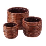 Cumpara ieftin Set 3 ghivece flori fibre naturale maro 18 x 16,5 cm, 23,5 x 20,5 cm, 29 x 25 cm