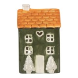 Cumpara ieftin Candela Casuta Turta Dulce ceramica multicolora 9x8x15 cm