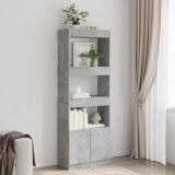 VidaXL Dulap &icirc;nalt, gri beton, 63x33x180 cm, lemn prelucrat
