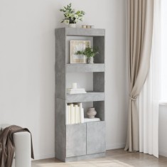 vidaXL Dulap &icirc;nalt, gri beton, 63x33x180 cm, lemn prelucrat 3309603