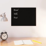 Tablă magnetică de perete neagră 40x30 cm, sticlă securizată