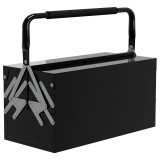 DURHAND Cutie de scule metalică - coffret de scule - cutie de scule 3 nivele 5 tăvi retractabile - oțel negru | Aosom Romania