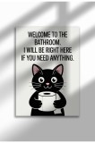 BS-027|Imprimeu amuzant cu semn de baie &ndash; Poster umoristic cu toaletă, artă murală ciudată cu pisici și animale | A4 (21 x 29.7 cm) - BS-027