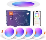 Cumpara ieftin Set 4 Spot-uri RGB+CCT cu Led Inteligent Incastrat, 10W, DUSKTEC, Control din Aplicatie, Autonomie 50000 de ore, Lumina Calda si Rece, Control Vocal,