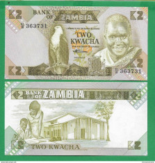 = ZAMBIA - 2 KWACHA - 1980-1988 - UNC = foto