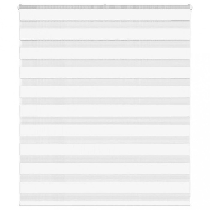 vidaXL Jaluzea tip zebra alb lățime țesătură 120,9 cm poliester