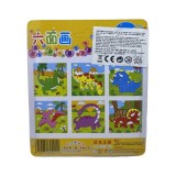 Puzzle cuburi lemn dinozaur