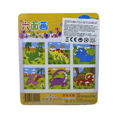 Puzzle cuburi lemn dinozaur foto