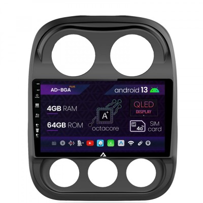 Navigatie Jeep Compass (2009-2016), Android 13, A-Octacore 4GB RAM + 64GB ROM, 10.1 Inch - AD-BGA9004+AD-BGRKIT284 foto