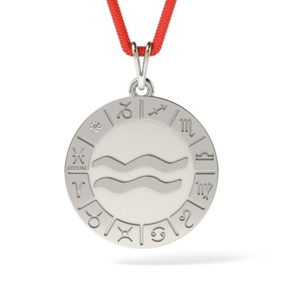 Pandantiv din argint cu snur model Aquarius foto