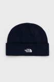 The North Face caciula culoarea albastru marin, din tricot gros