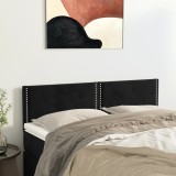 vidaXL Tăblii Pat 2 buc Negre 72x5x78/88cm Catifea, Tăblie Ajustabilă, Design Elegant cu Spumă &amp; Lemn