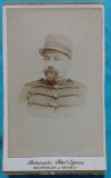 Fotografie tip CDV, Capitan de infanterie francez cu tunica cu gaitane, inceput de secol XX