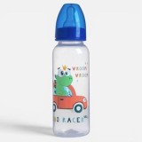 Biberon din Plastic cu Tetina din Silicon, 250 ml, Model Dinozaur, 0M+, CMCLASS