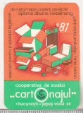 Bnk cld Calendar de buzunar 1981 - Cartonajul Bucuresti