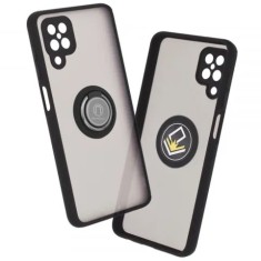 Husa Antisoc Samsung Galaxy A12 2020 M12 2021 cu Inel Negru Glinth foto
