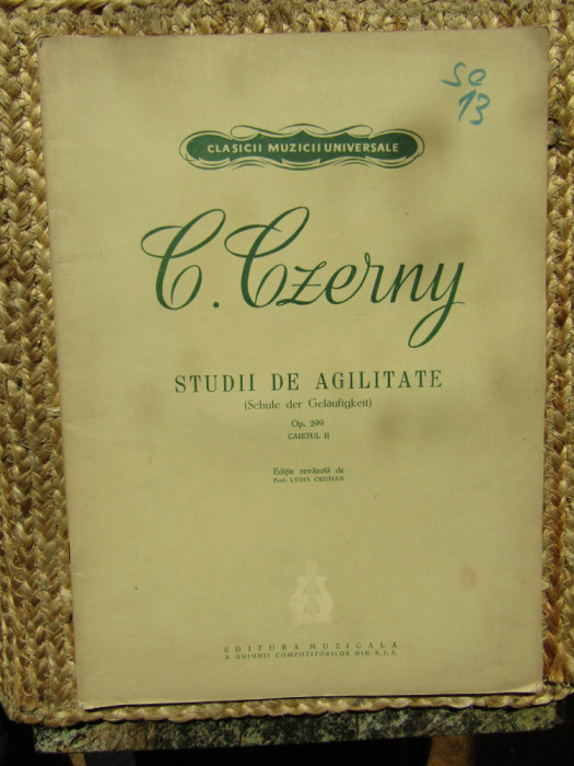 CZERNY - STUDII DE AGILITATE PARTITURI