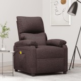 VidaXL Fotoliu de masaj, maro &icirc;nchis, material textil