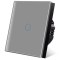 Intrerupator touch cap scara, cap cruce iUni 1F, Sticla securizata, LED, Argintiu