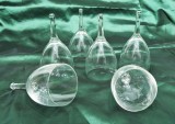 6 Pahare Sampanie Cristal cu picior hexagonal fara Talpa 13 cm