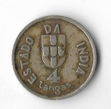 Moneda 4 tangas 1934 - India Portugheza, cotatii ridicate!, Asia, Cupru-Nichel