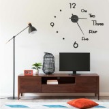 VidaXL Ceas de perete 3D design modern, negru, 100 cm, XXL