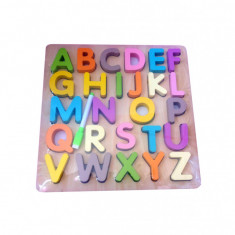 Joc educativ, Tablita de scris cu Alfabet, litere masive si groase 1.5 cm, 26 piese, TT0011