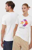 Converse tricou din bumbac culoarea bej, cu imprimeu, 10026364-A04