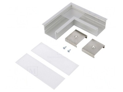 Conector 90&amp;deg; Aluminiu Argintiu Anodat VARIO30-07 foto