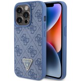 Guess - Leather 4G Triangle Strass (GUHCP15XP4TDPB) - iPhone 15 Pro Max - Blue
