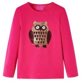 Gossi tricou pentru copii cu maneci lungi, roz aprins, 116