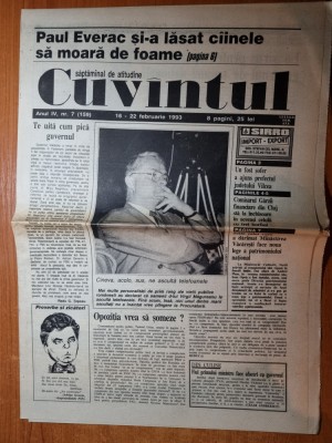 cuvantul saptamanal de atitudine 16 - 22 februarie 1993 foto