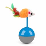 Jucărie Interactivă pentru Pisici, Șoricel cu Bază Balansoar, Albastru