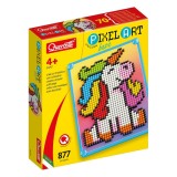 Set de creatie, Quercetti, Pixelart Basic Unicorn, 877 piese