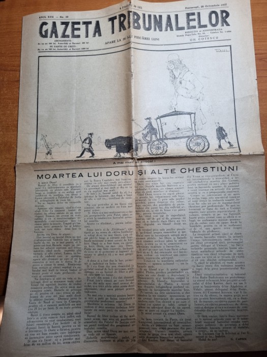 ziarul gazeta tribunalelor 20 octombrie 1937-a mai murit un avocat