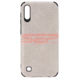 Husa Samsung Galaxy A10, Tip Portofel, Piele Crocodil, TPU, Gri