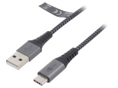Cablu USB 2.0 USB-A la USB-C 0,5m Textil 480Mbps
