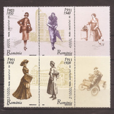 Romania 2003 - LP 1623a, Moda secolului XX, serie cu vinieta, MNH