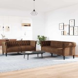 Set de canapea 2 pcs Maro 201.5 x 74.5 x 74.5 cm țesătură