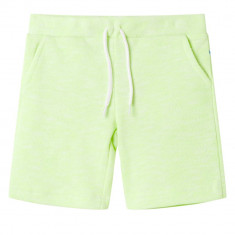 Pantaloni scurți pentru copii cu șnur, galben neon, 116