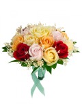 Buchet mediu personalizabil cu trandafiri si floarea miresei (Multicolor), Eventissimi&reg;